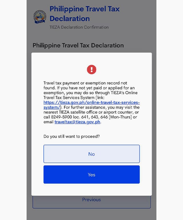 Philippine Travel Tax Declaration